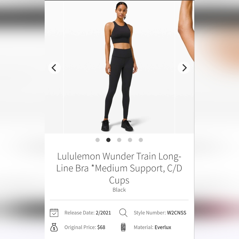 Lululemon Wunder Train Long-Line Bra - Black